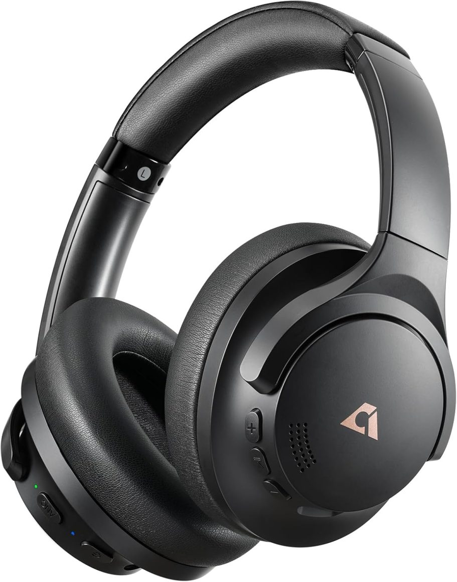1Mii Y8 Noise Cancelling Headphones, Wireless LDAC Hi-Res Audio, 75H Battery Life, Comfortable, Over Ear Headphones Bluetooth 5.3 for Plane/Travel/Office - Black