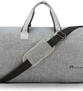 Convertible Garment Bag with Shoulder Strap, Carry on Garment Duffel Bag for Men Women - 2 in 1 Hanging Suitcase Suit Travel Bags (Grey)